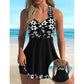 🏖️【S–4XL】👙 Dámské jednodílné plavky s květinovým vzorem 🌊 (s krátkými kalhotkami)