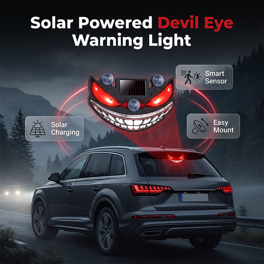 🚗 Solární LED výstražné světlo „ďáblovo oko“ pro automobily  😈