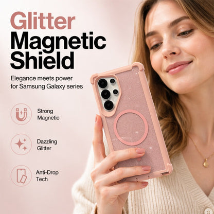 Těsné magnetické pouzdro na telefon s třpytivými glitry